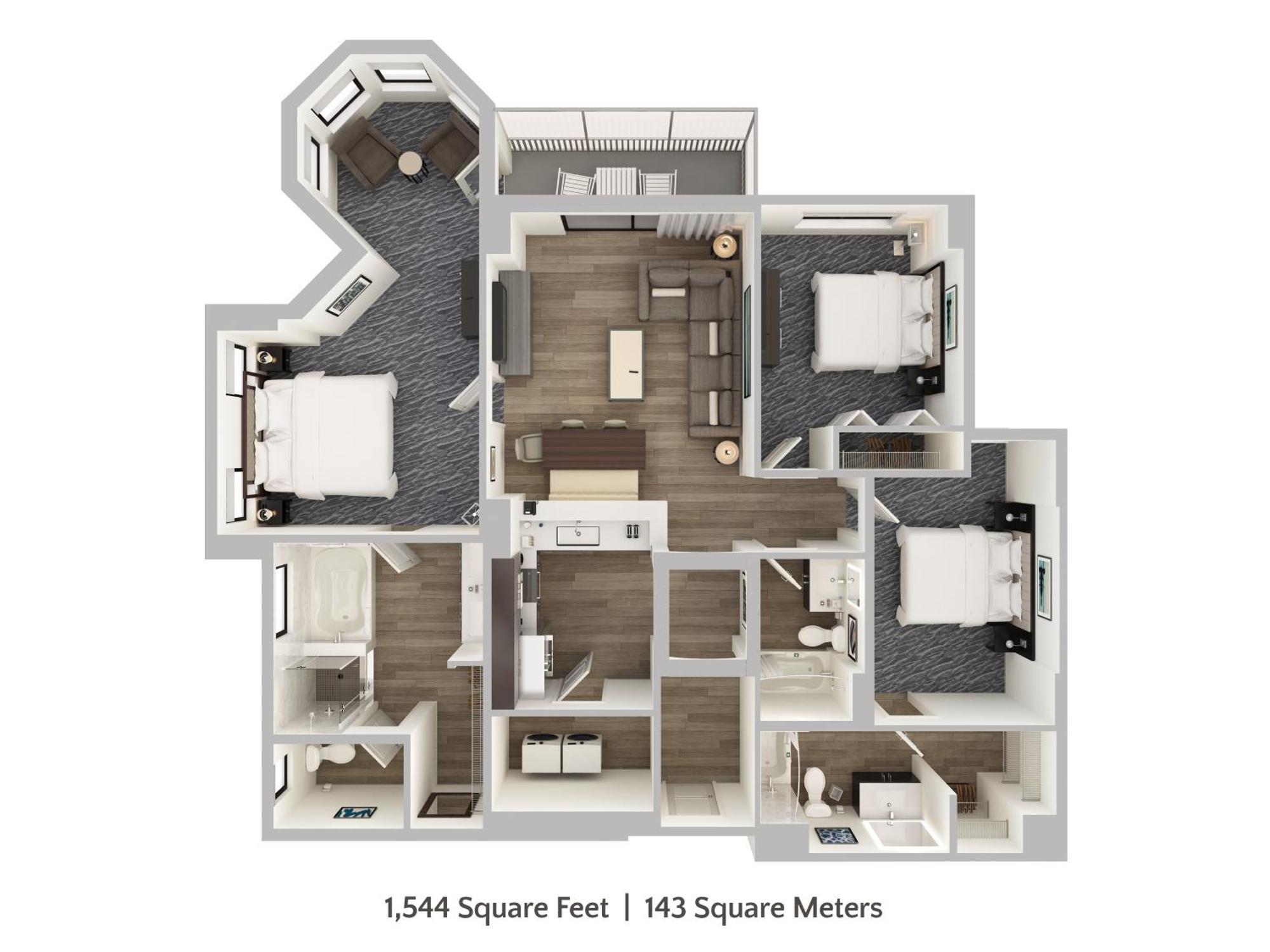 Three-Bedroom Three Bath Condo Water Park Access