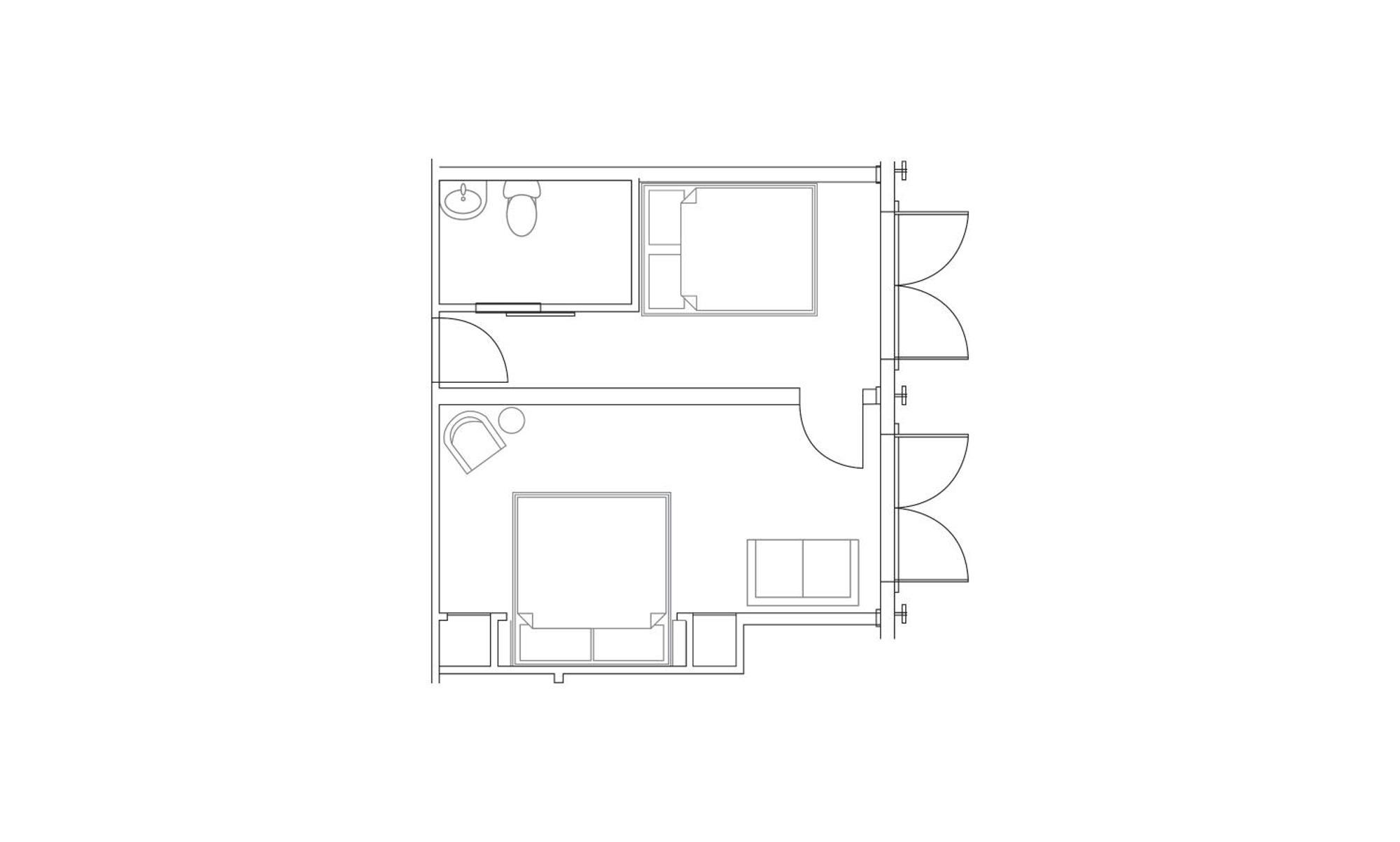 Summit 2 Bedroom 1 King 2 Queen Bunk Beds