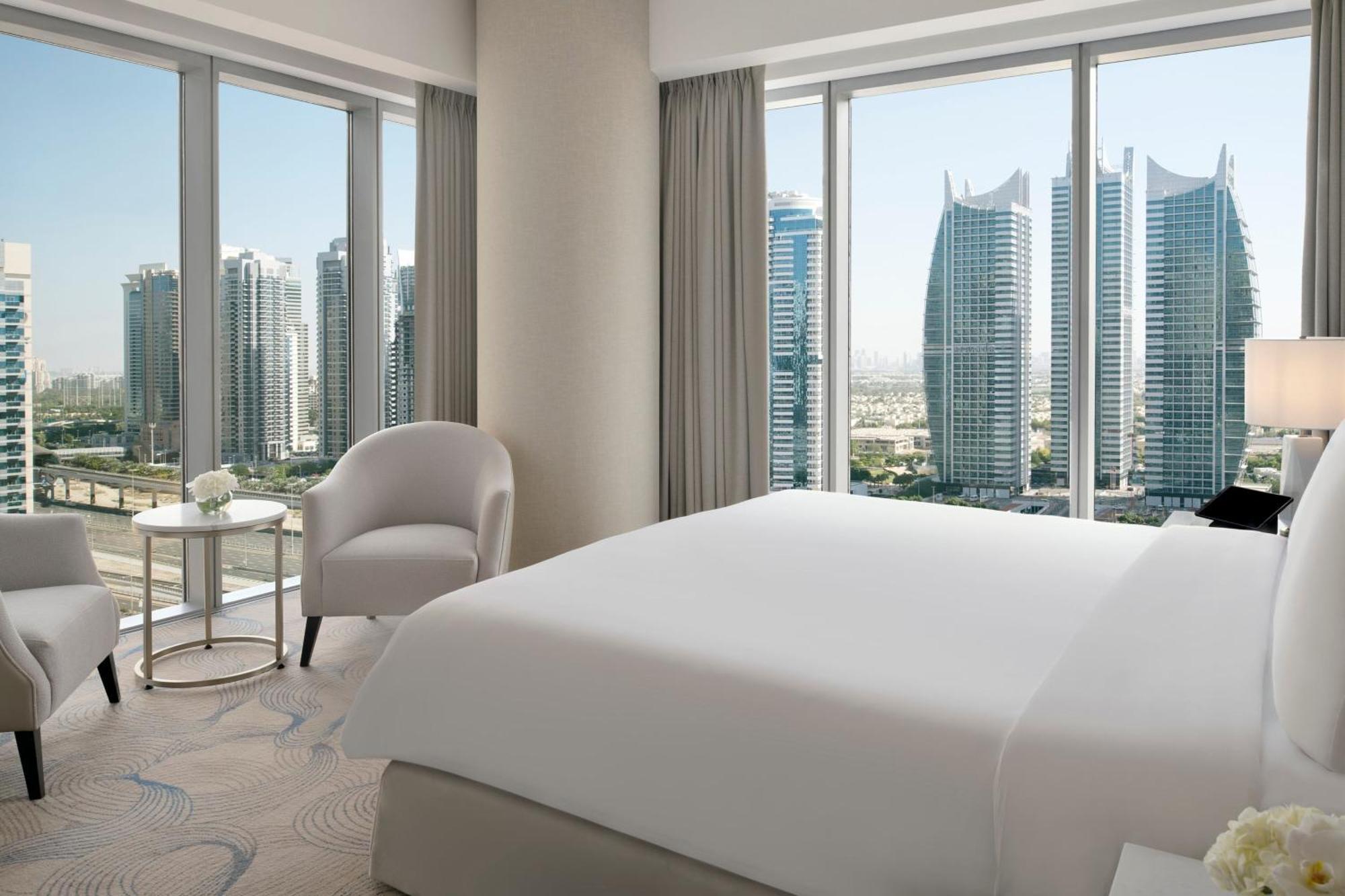 Premier City View Suite, King Bed, Sofa Bed, Club lounge access with Breakfast, Lunch & Dinner, 4PM Late checkout, Including direct access to Dubai Marina Mall & Marina Walk