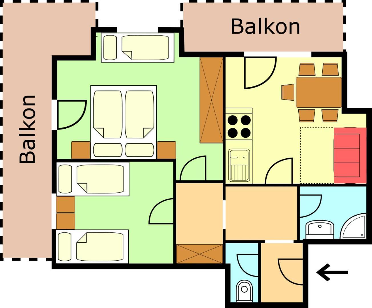 Groot Appartement met 2 Slaapkamers