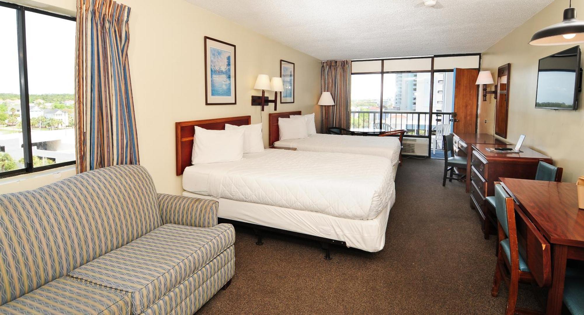 1 Room Side View Efficiency 2 Queen Beds T4