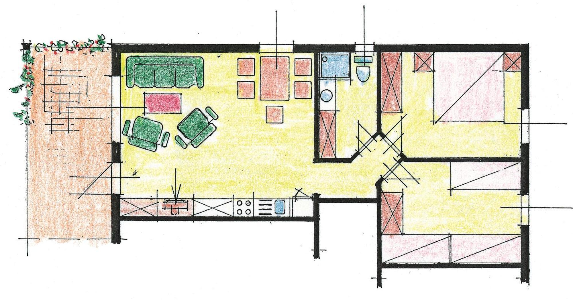 Two-Bedroom Apartment Terrace