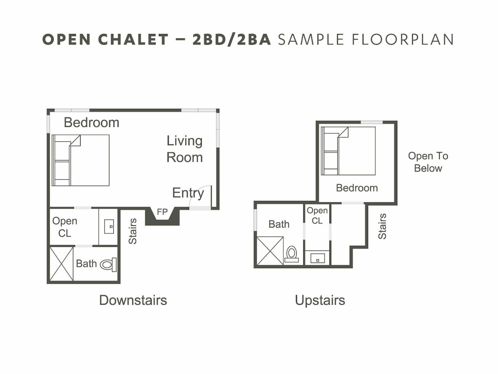 Open Chalet – 2 Bedroom 2 Bathroom