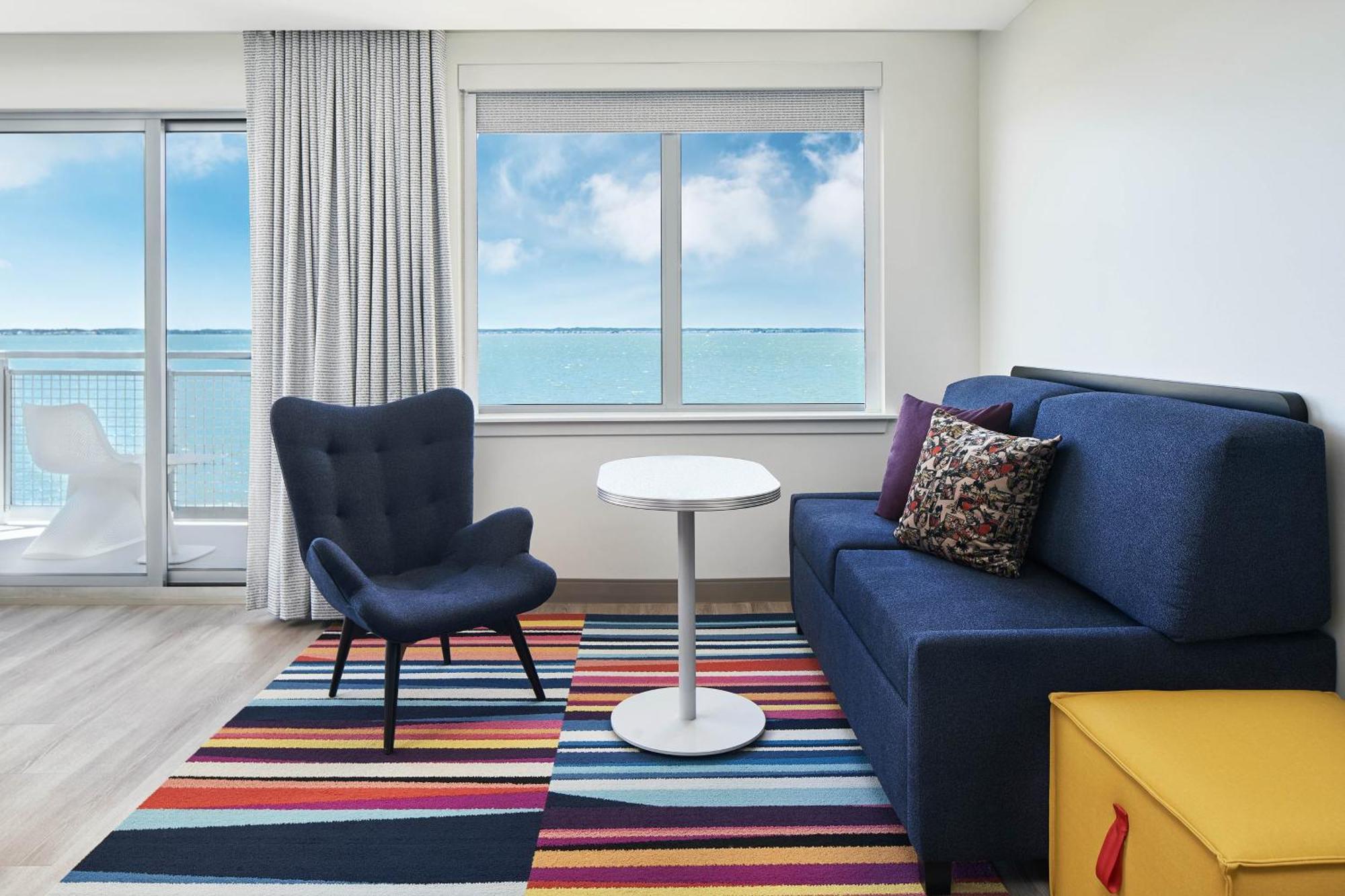 King Room Waterfront View Two Sofa Beds Balcony