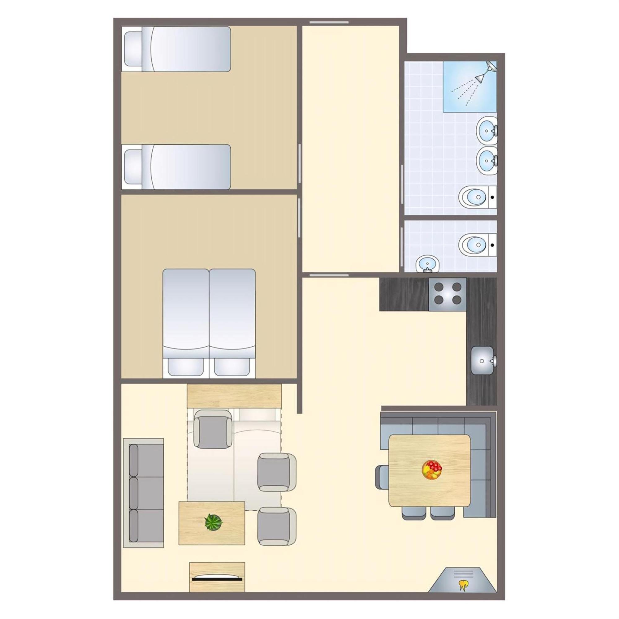 Comfort Apartment mit 2 Schlafzimmern (6 Erwachsene)