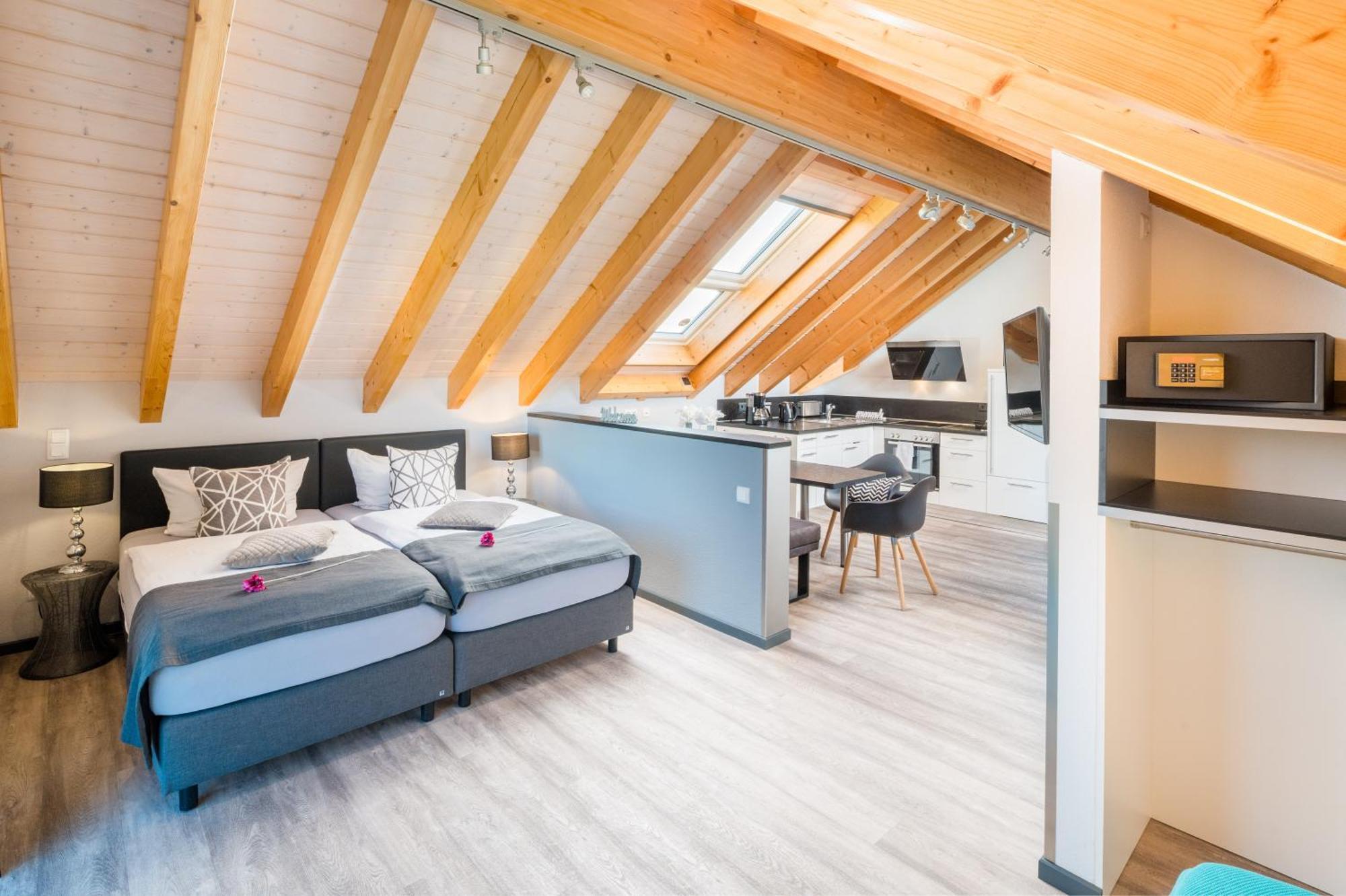 One-Bedroom Loft Apartment Balcony