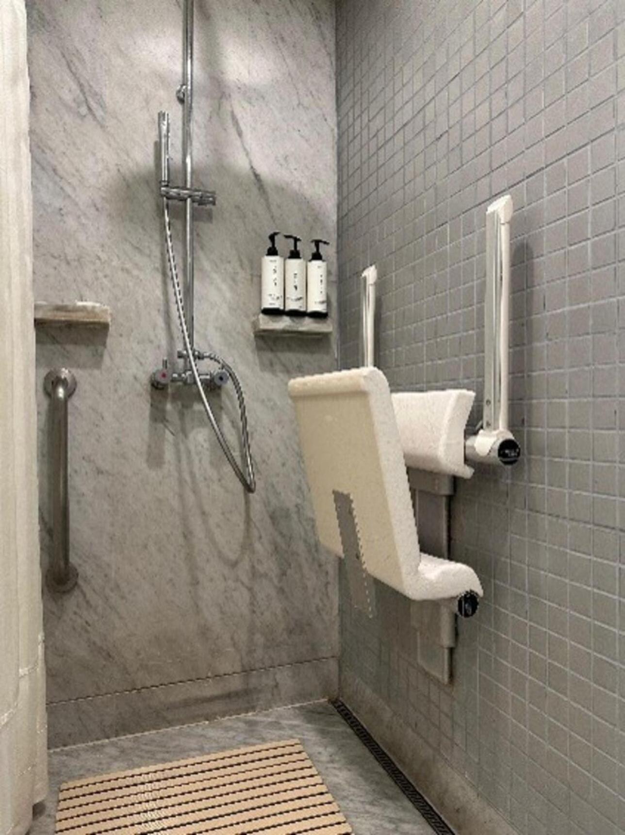 Double Room Mobility Accessible Roll Shower on Food & Beverages on Spa Services