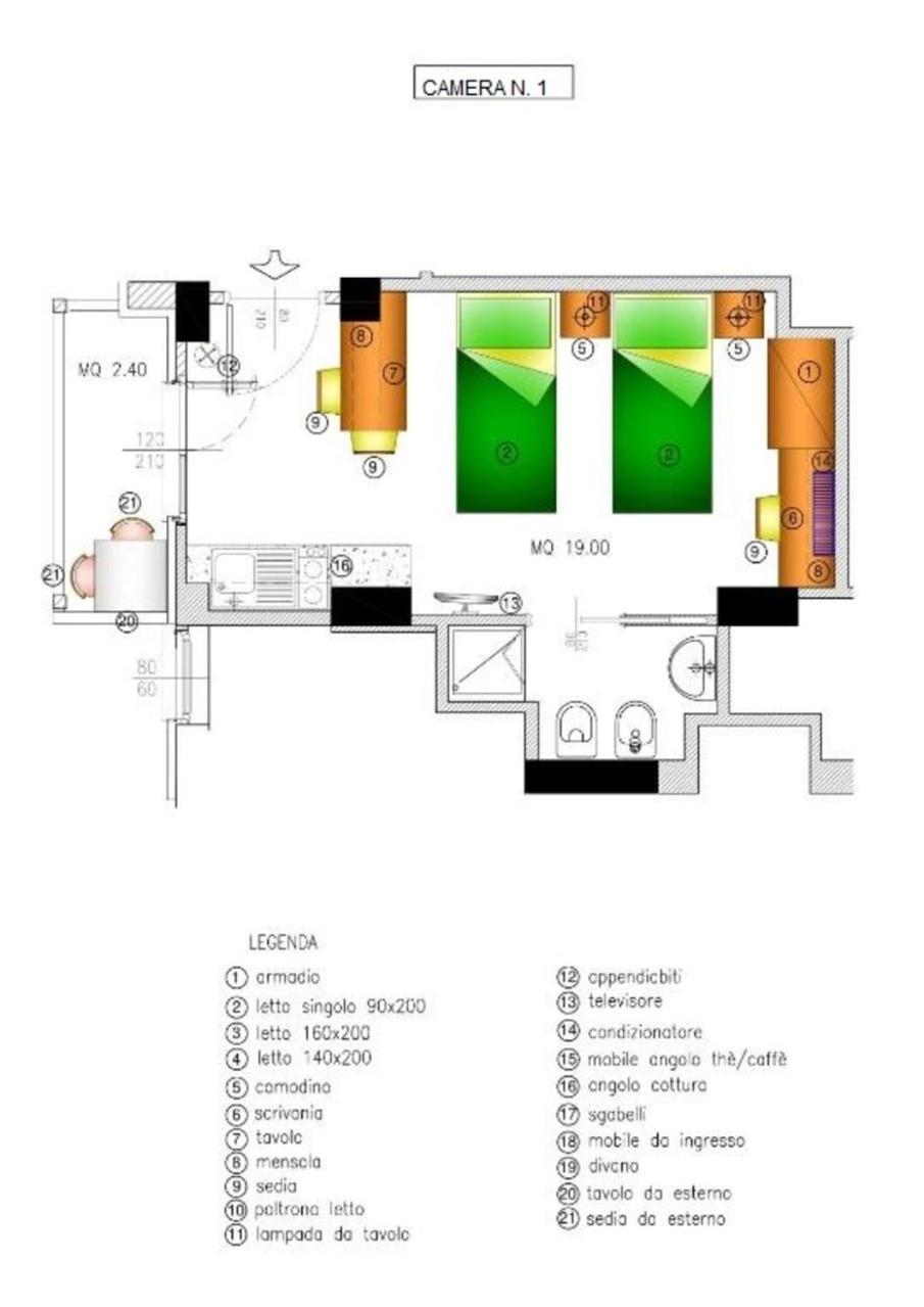 Chambre Lits Jumeaux avec Salle de Bains Privative
