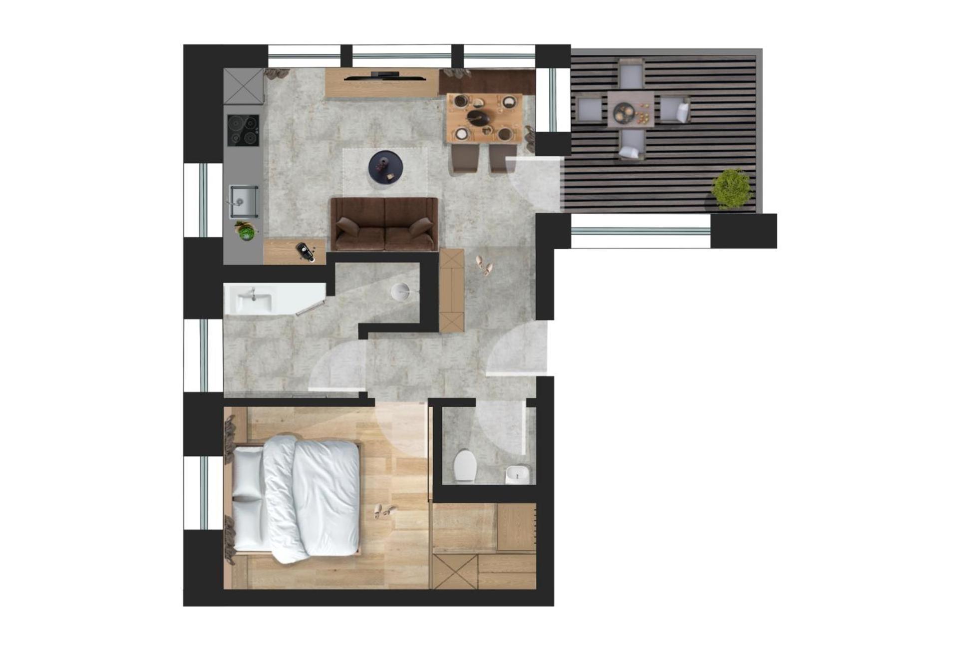 Deluxe One-Bedroom Apartment