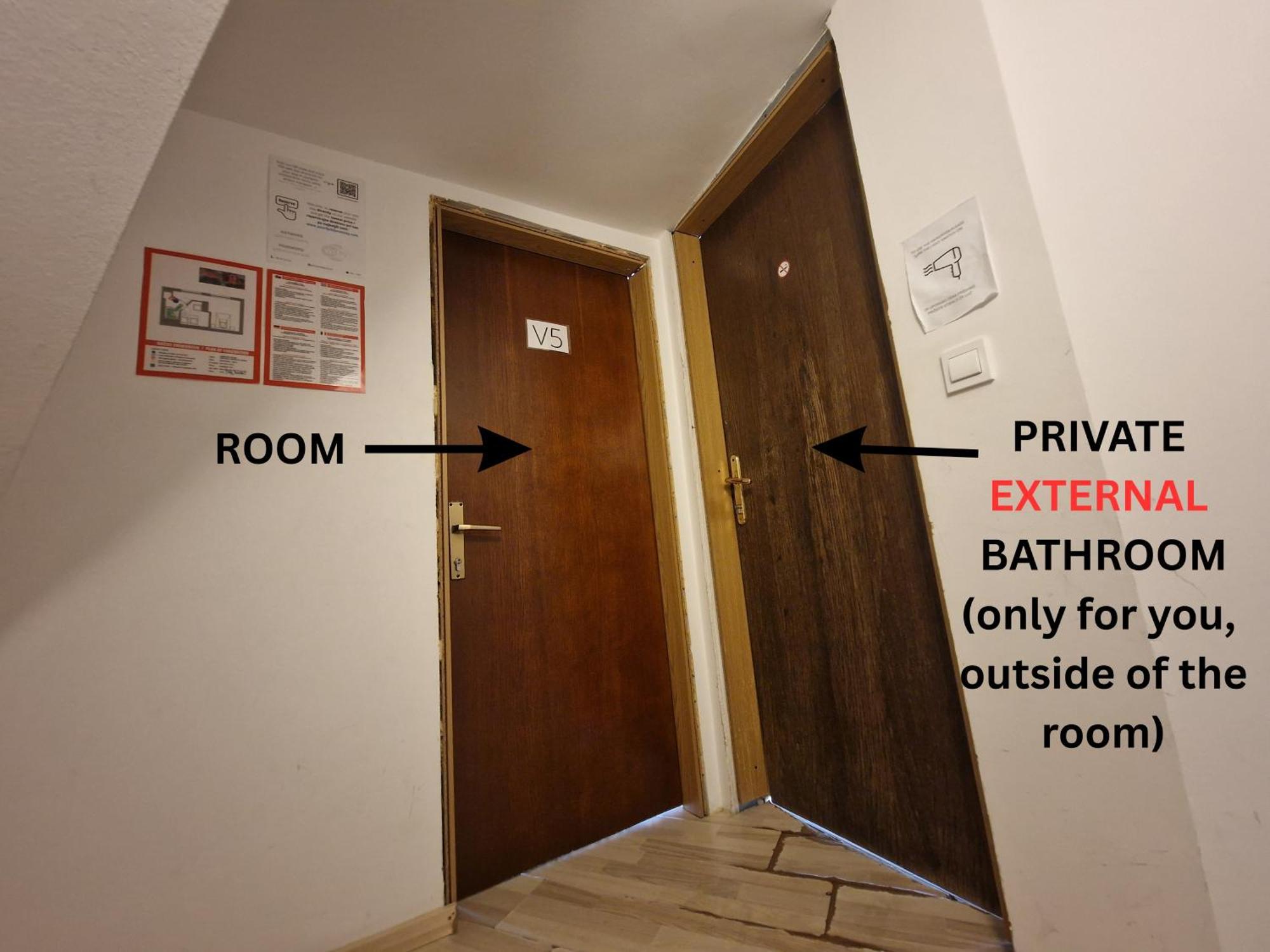 Double Room Private External Bathroom Attic
