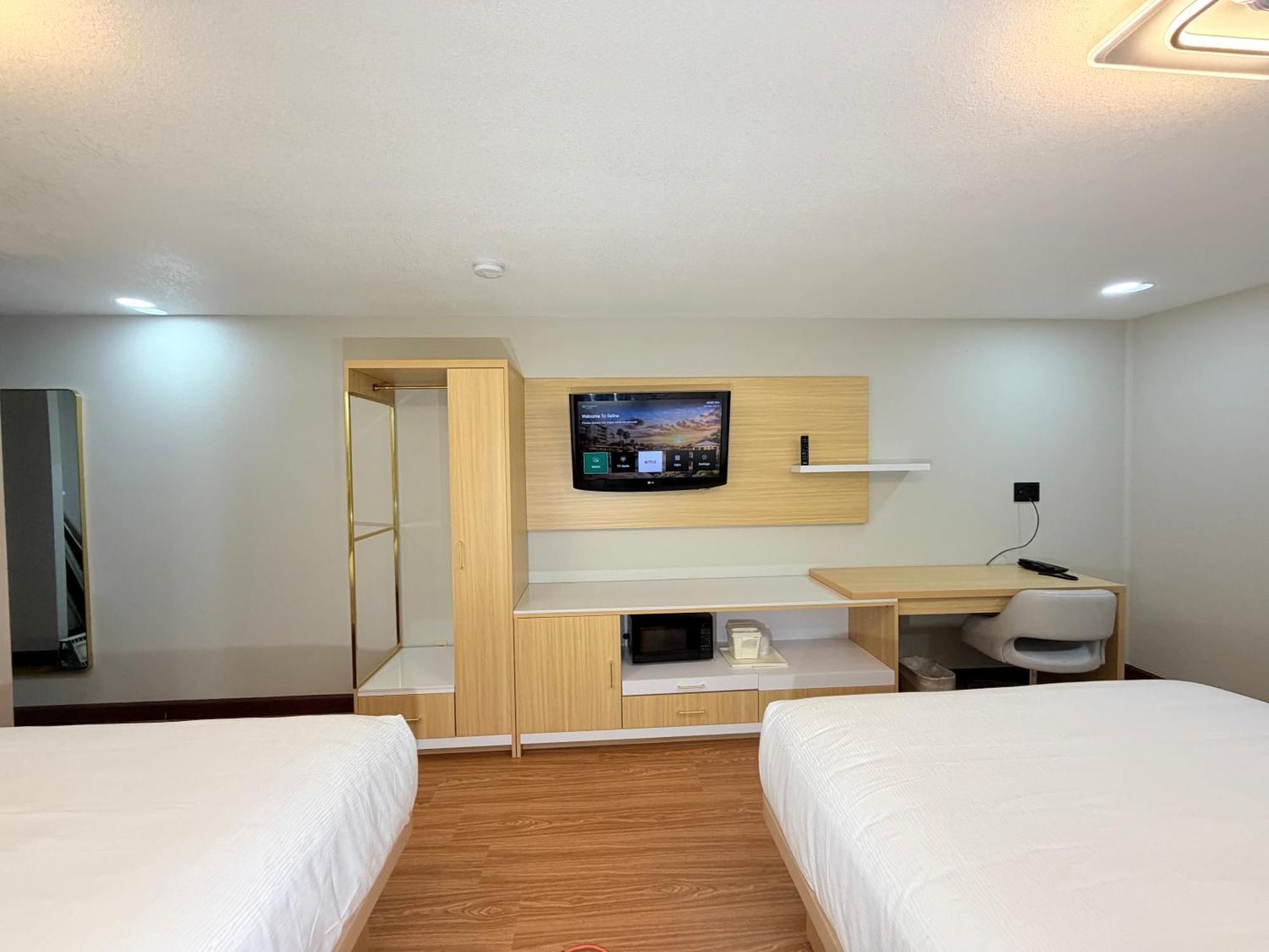 Room Two Queen Beds Mobility or Hearing Access Roll Shower Non-Smoking