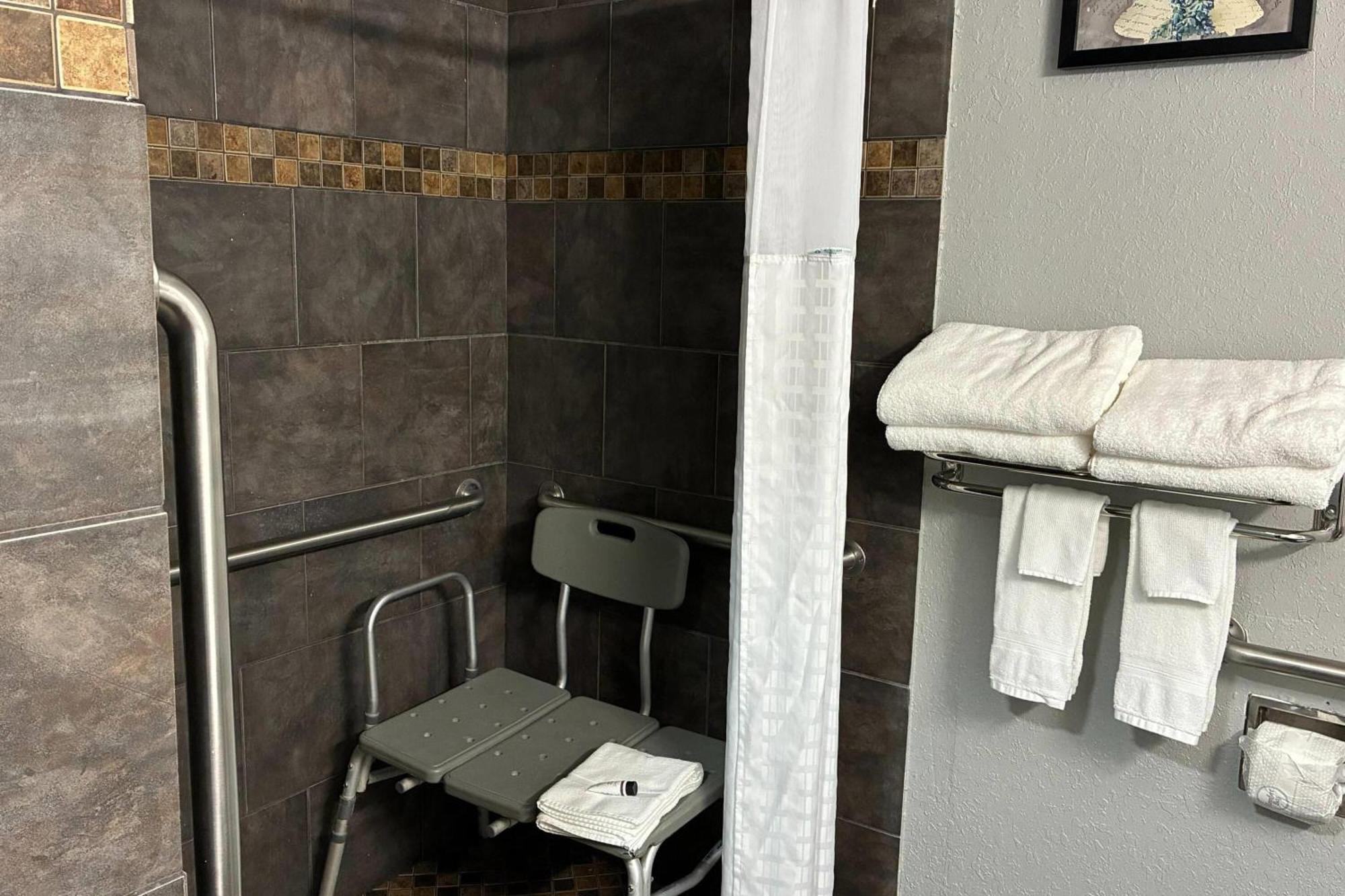 Room Two Queen Beds Mobility or Hearing Access Roll Shower Non-Smoking