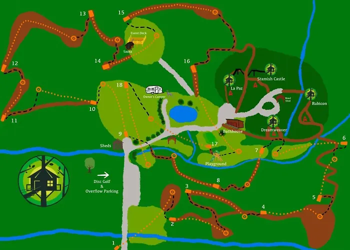 Dreamy Treehouse Getaway Dog Friendlydisc Golf