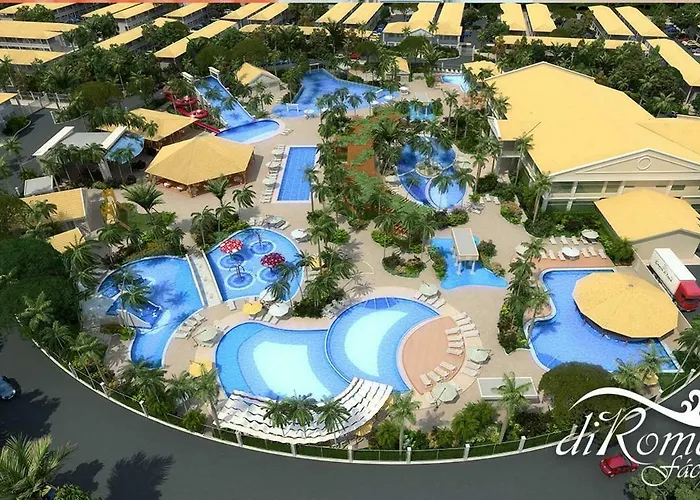 Lacqua diroma com fogão, geladeira, micro-ondas, Park aquático 24h, acomoda até 5 pessoas Hotel Caldas Novas